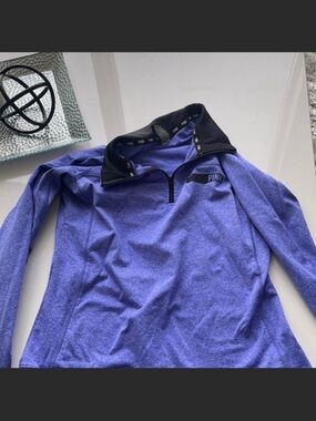 PINK Victoria's Secret Purple Heather Half-Zip Pullover with Black Collar